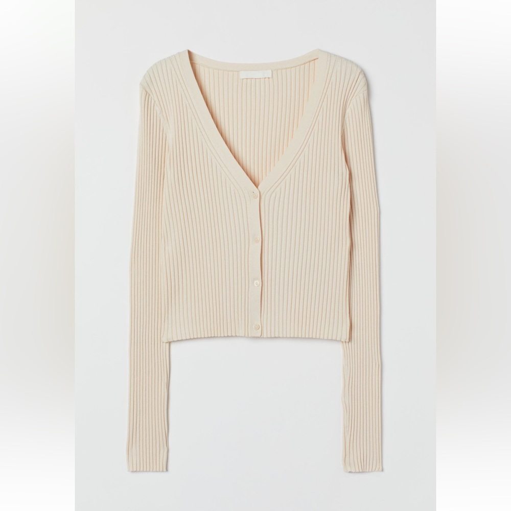 NWOT - Rib Knit Button Up Cardigan Top